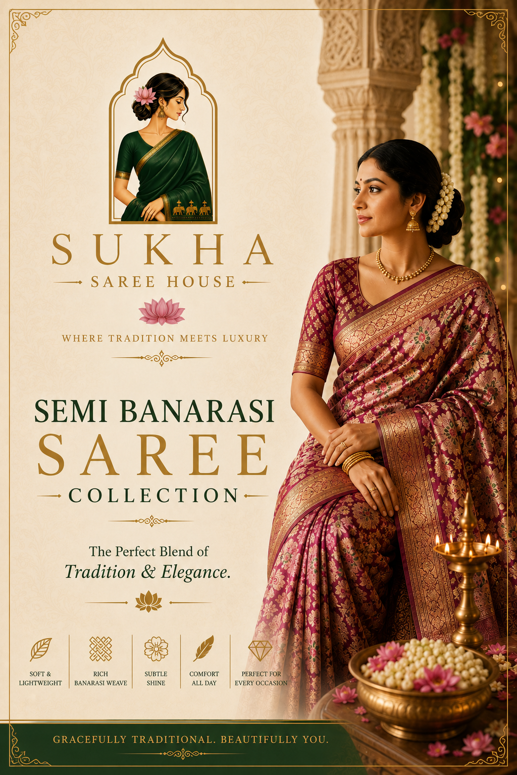 ⁠Semi Banarasi