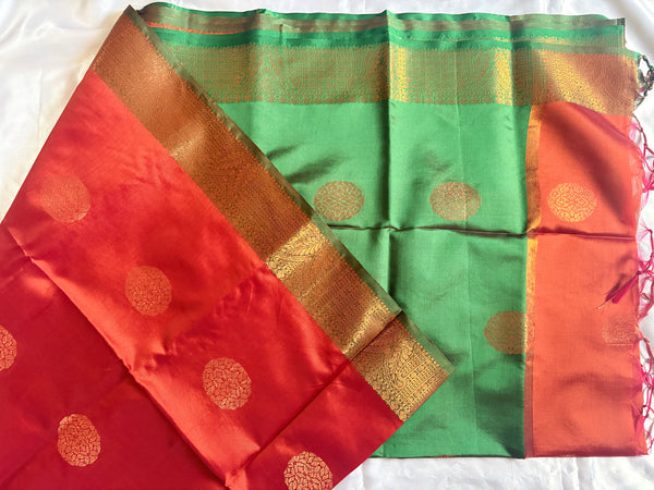 Premium Semi Cotton Silk with Tassels and Mango design Butta (Saree Code-25)
