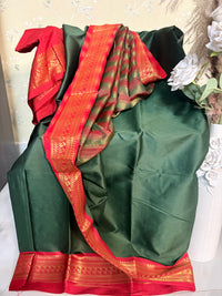 Premium Cotton Silk Plain Saree with Border (Saree Code-18)