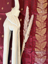 Premium Semi Banasari Silk with Leaf Border (Saree Code - S03)