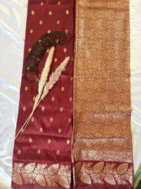 Premium Semi Banasari Silk with Leaf Border (Saree Code - S03)