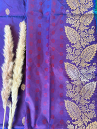Premium Semi Banasari Silk with Leaf Border (Saree Code - S04)
