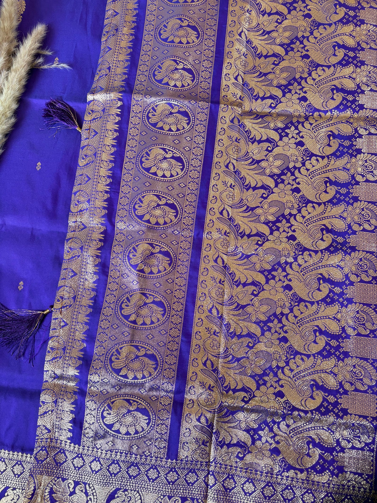 Premium Semi Banasari Silk with Peacock Border (Saree Code - S05)
