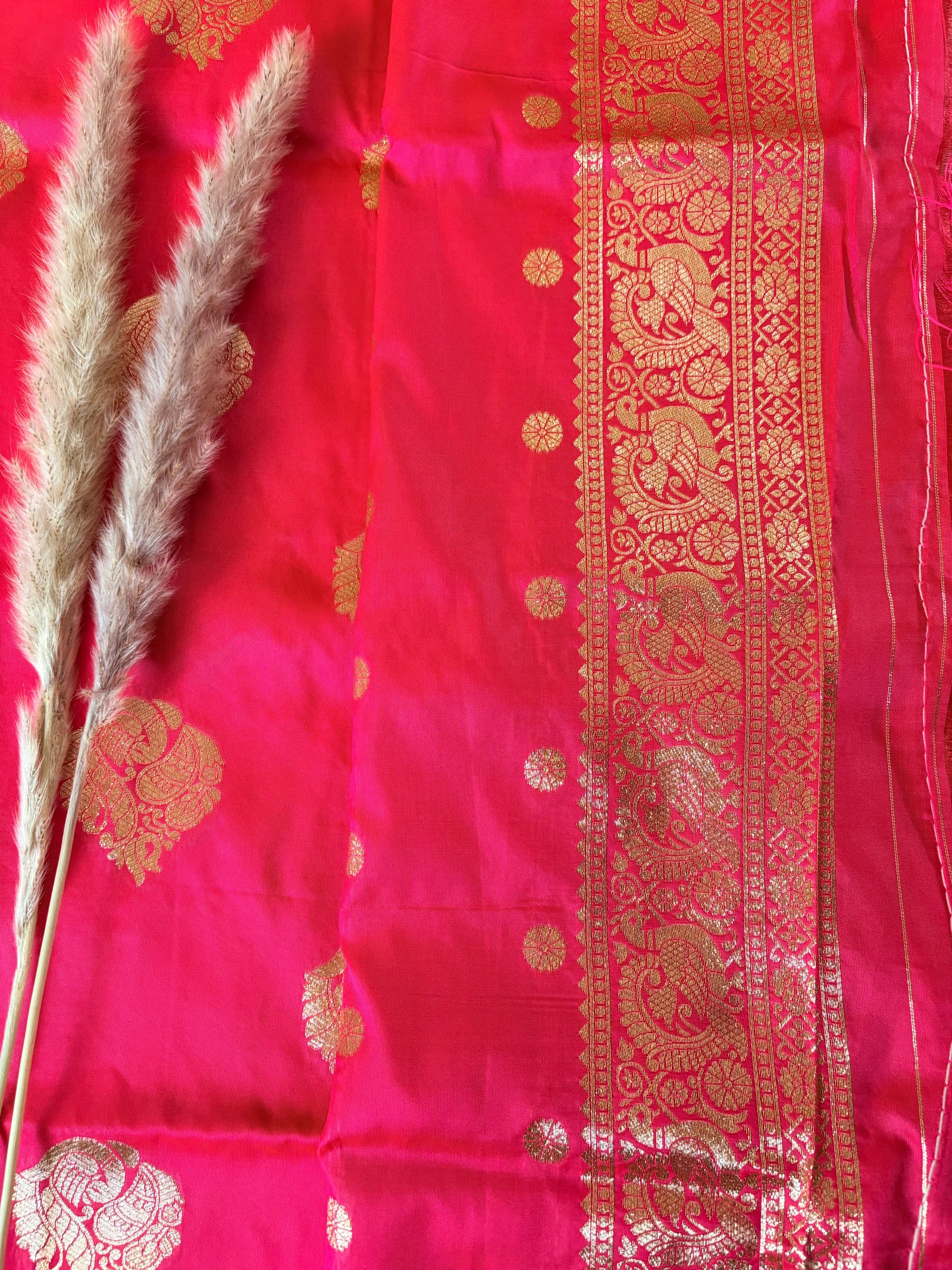 Premium Semi Banasari Silk with Peacock Border (Saree Code - S06)