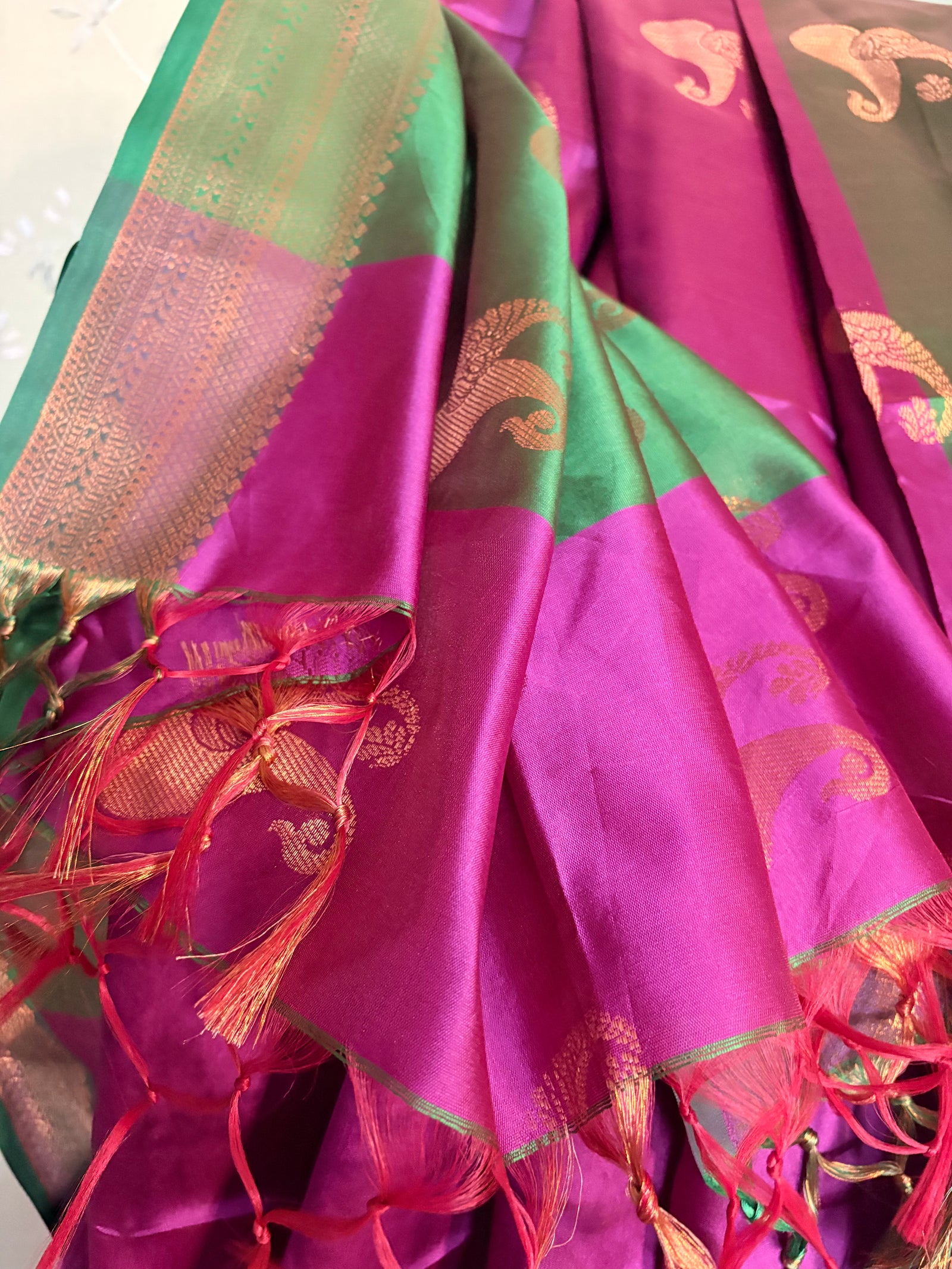 Premium Cotton Silk Plain Saree with Border (Saree Code - S16)