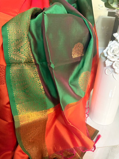 Premium Cotton Silk Plain Saree with Border (Saree Code-S17)