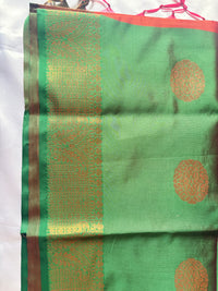 Premium Semi Cotton Silk with Tassels and Mango design Butta (Saree Code-25)
