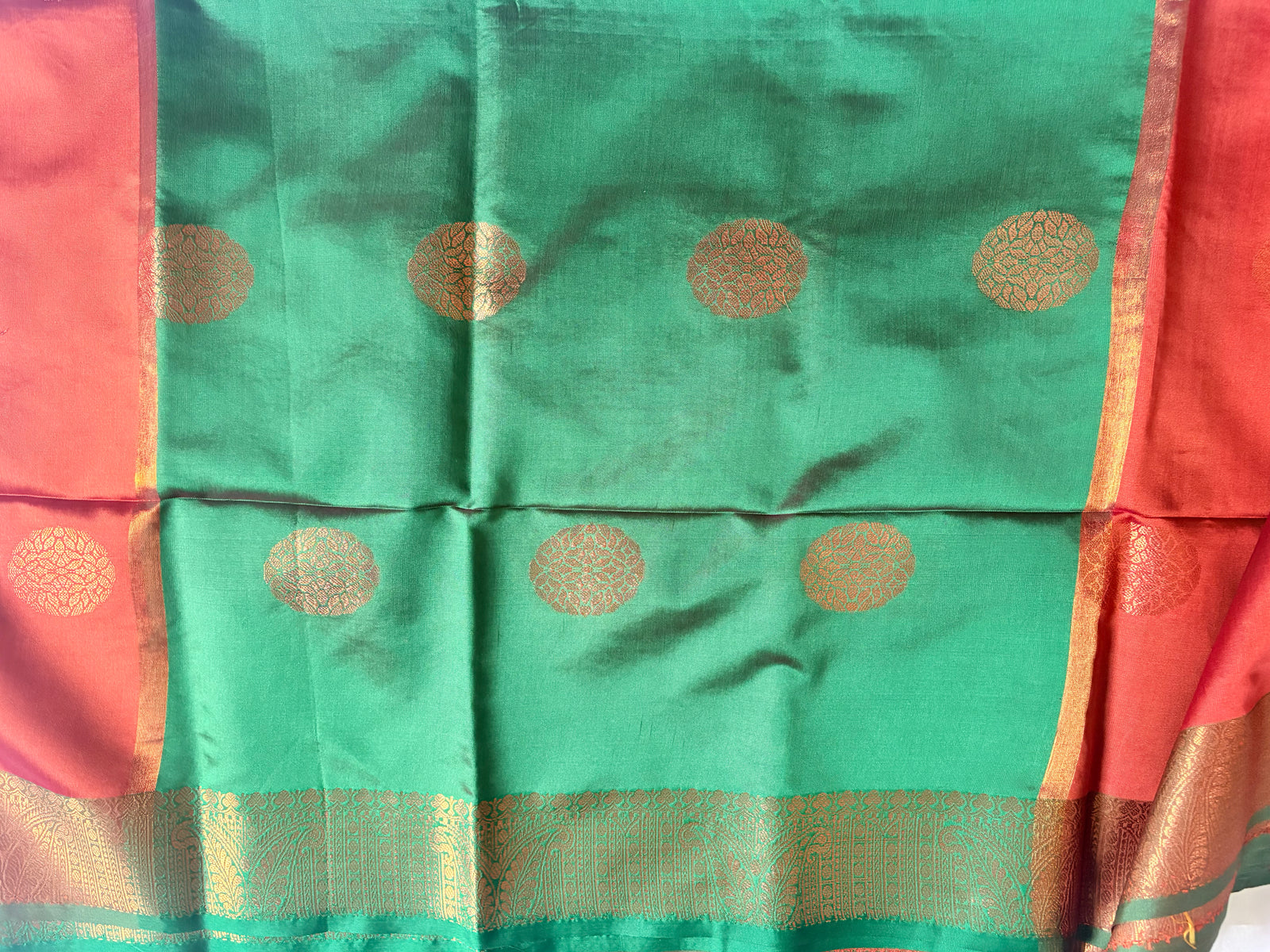 Premium Semi Cotton Silk with Tassels and Mango design Butta (Saree Code-25)