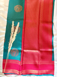 Premium Semi Crepe Silk Checks saree with Border (Saree Code-27)