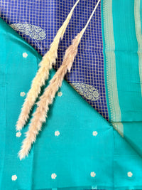 Premium Semi Crepe Silk Checks saree with Border (Saree Code-30)