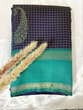 Premium Semi Crepe Silk Checks saree with Border (Saree Code-30)