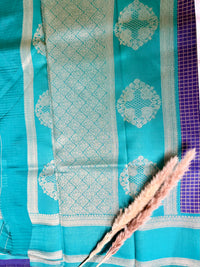 Premium Semi Crepe Silk Checks saree with Border (Saree Code-30)
