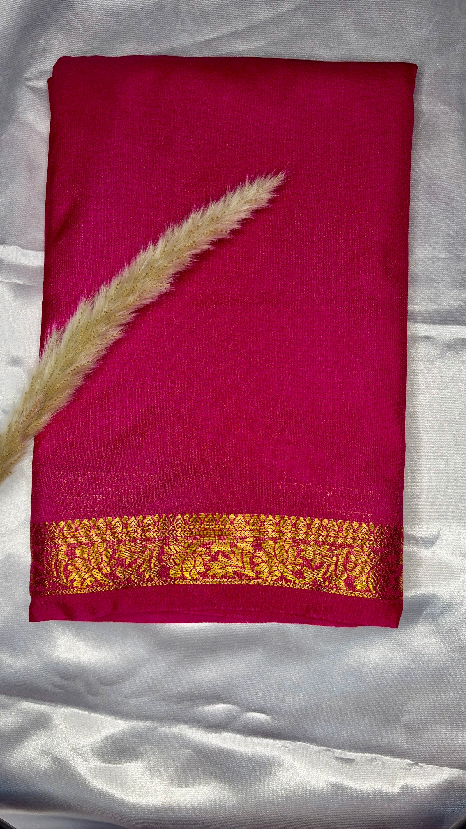 Premium Crepe Mysore Silk Chiffon Saree (Saree Code-43)