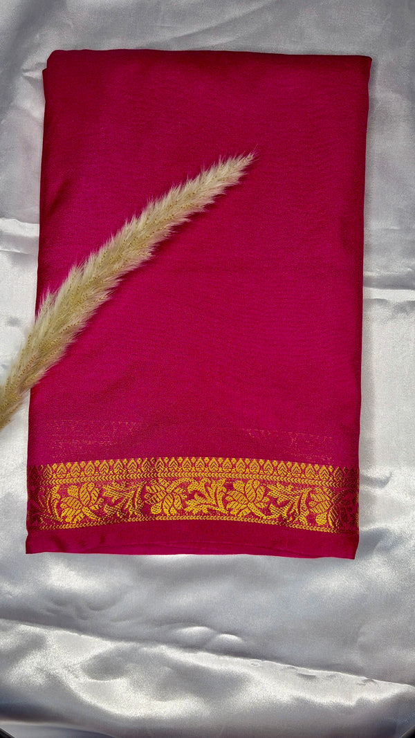 Premium Crepe Mysore Silk Chiffon Saree (Saree Code-43)