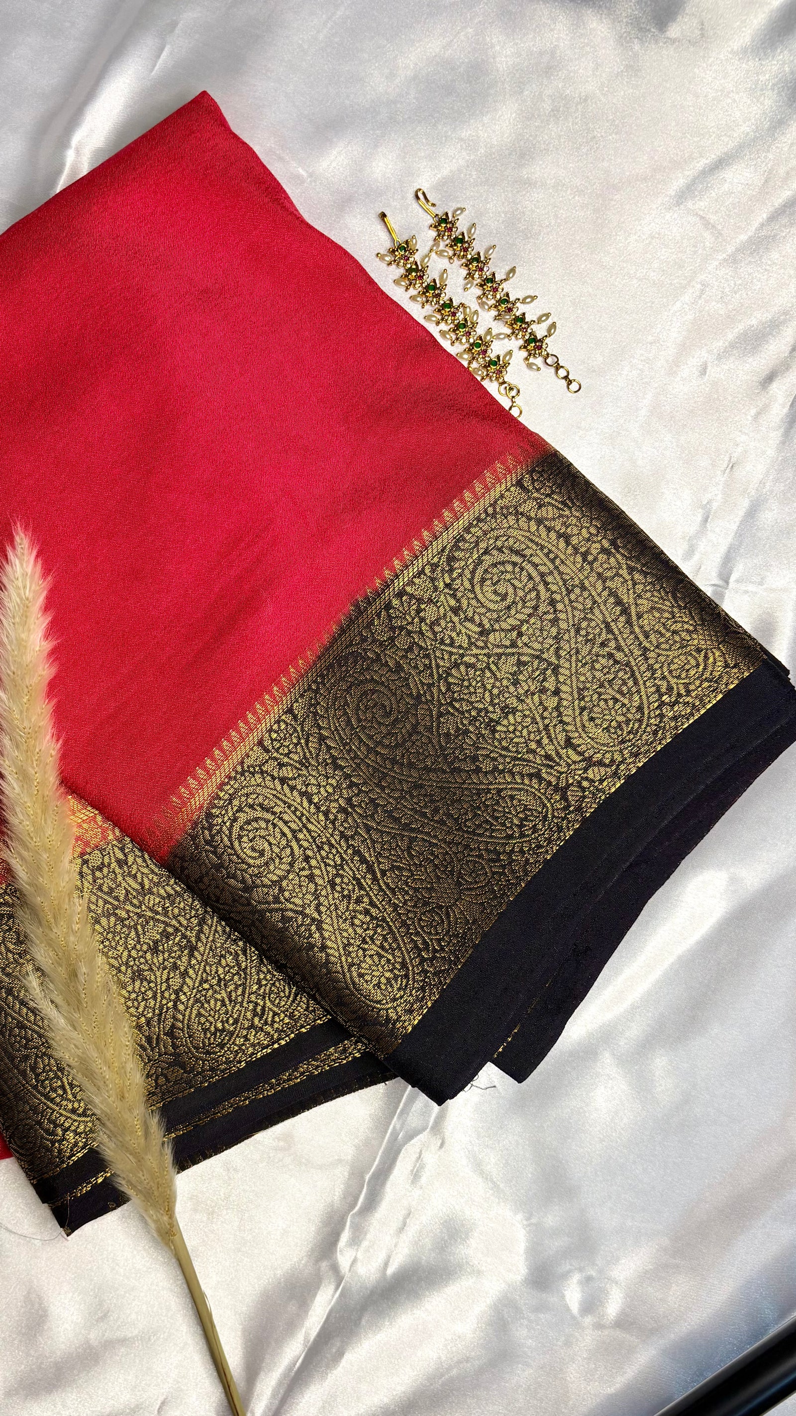 Premium Crepe Mysore Silk Chiffon Saree (Saree Code-47)