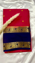 Premium Crepe Mysore Silk Saree with Butta and Double Border (Saree Code-52)