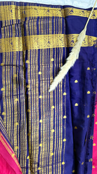 Premium Crepe Mysore Silk Saree with Butta and Double Border (Saree Code-52)