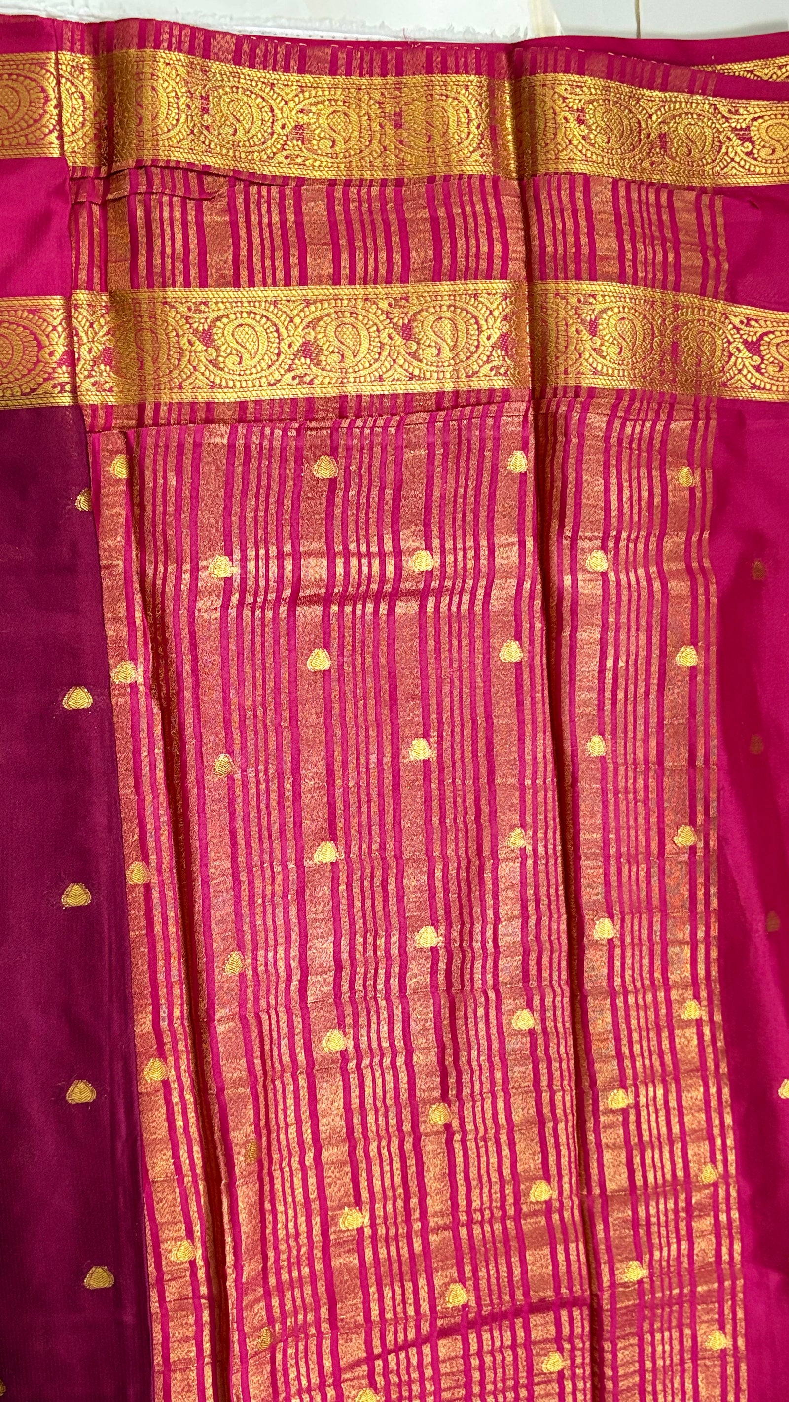Premium Crepe Mysore Silk Saree with Butta and Double Border (Saree Code-53)