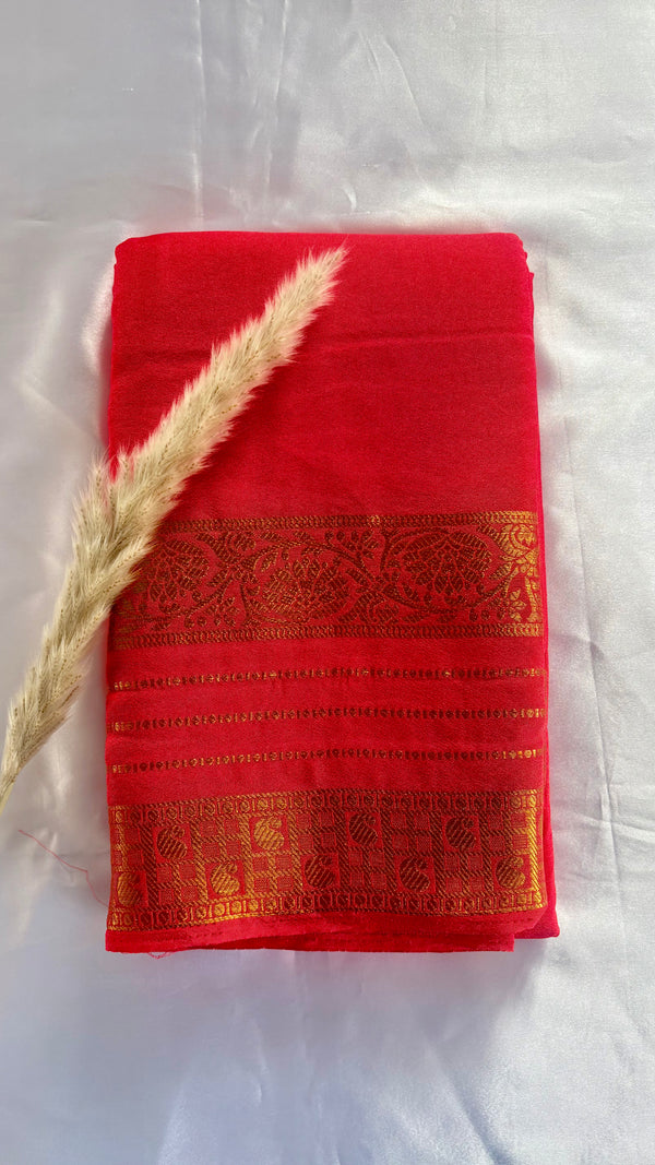 Premium Crepe Mysore Silk Saree  (Saree Code-54)