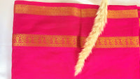 Premium Crepe Mysore Silk Blush Pink Saree with Double Border (Saree Code - S57)